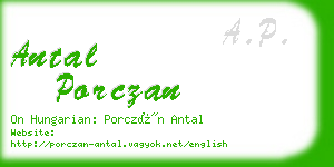 antal porczan business card